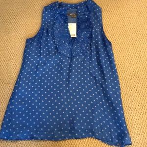 Anthropologie blue polka dot tank NWT